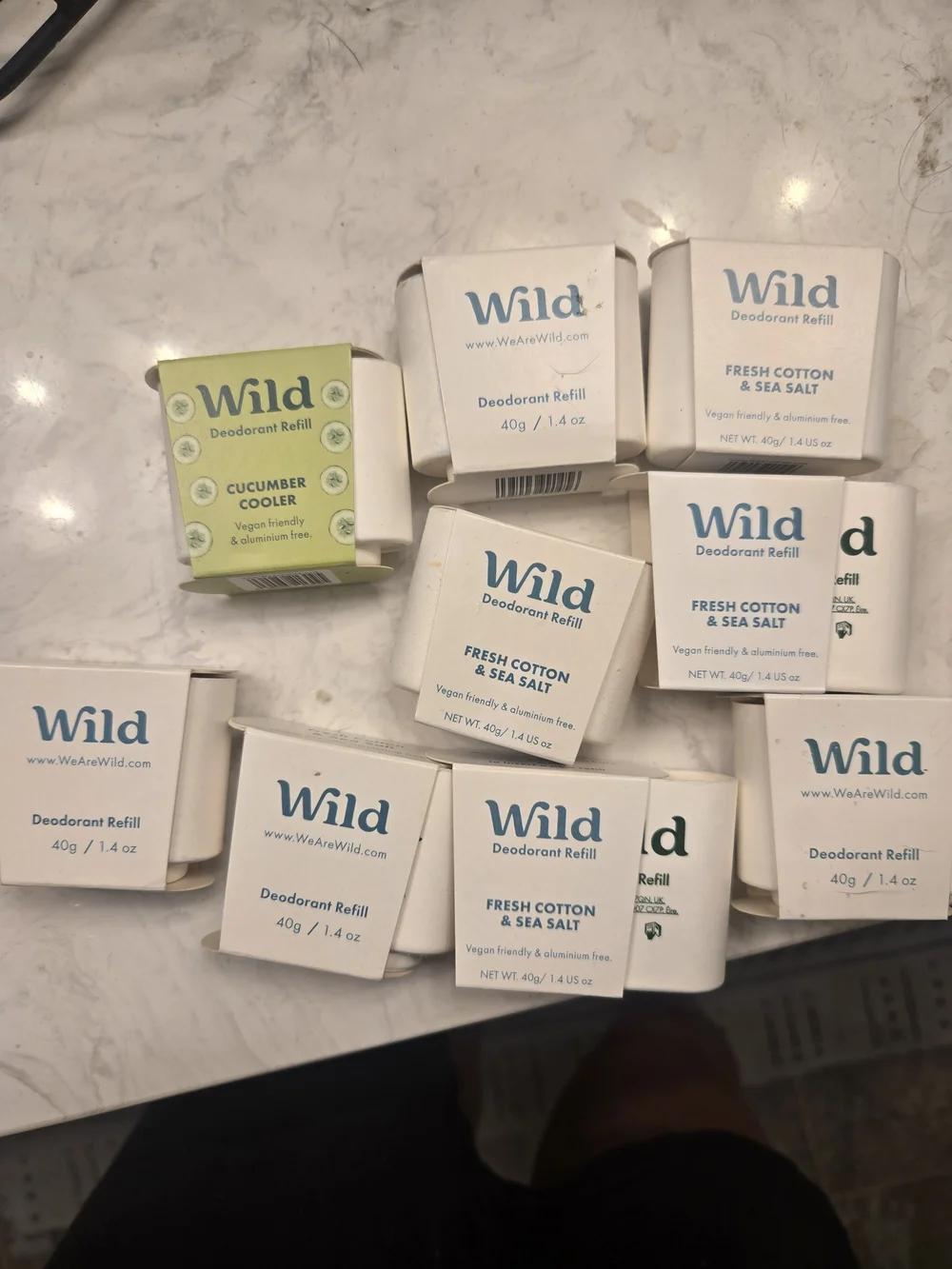 Wild Deodorant Refills - Fresh Cotton & Sea Salt + Cucumber Cooler